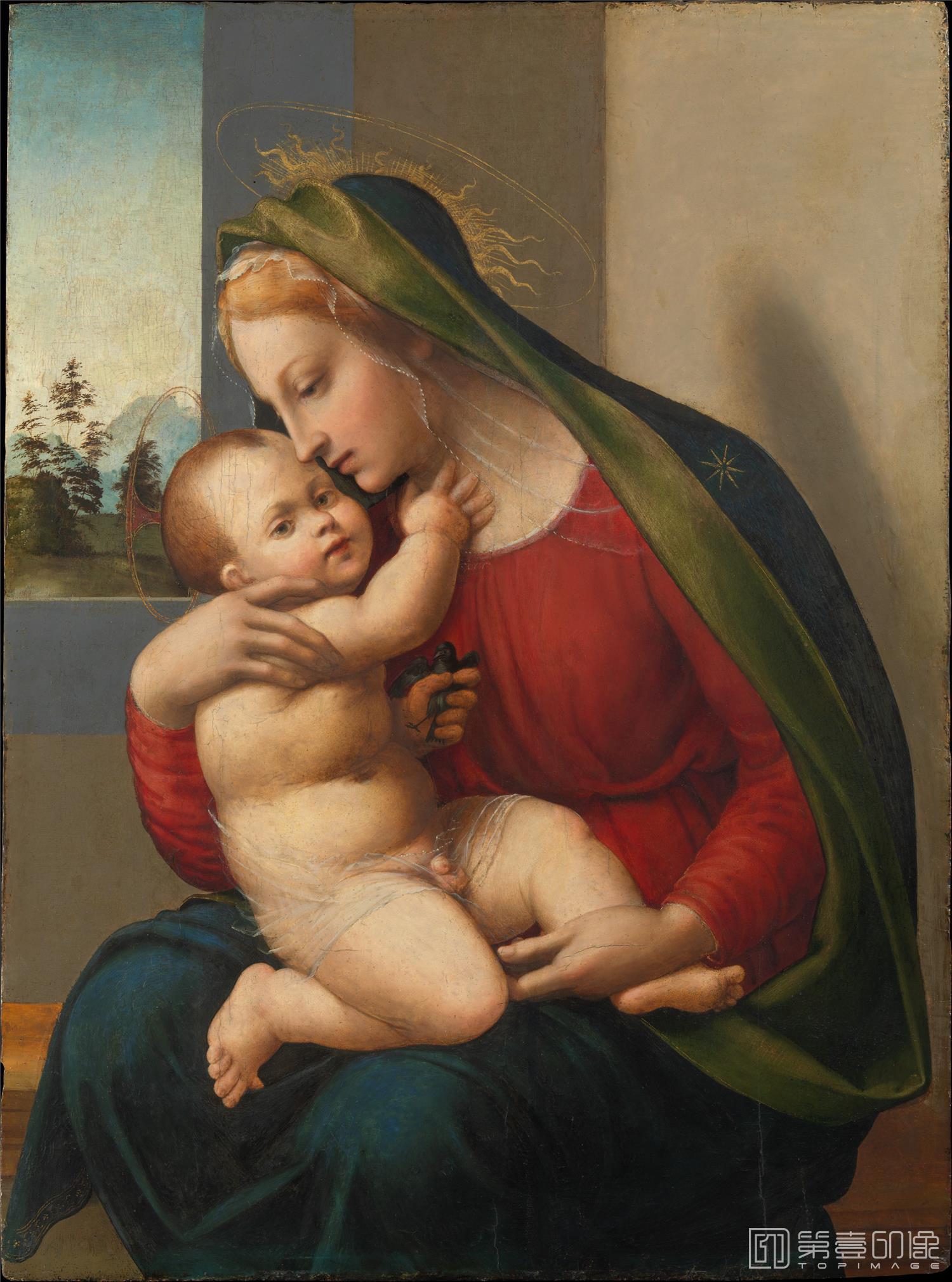 油画-美国纽约大都会美术馆油画藏画-Francesco GranacciMadonna and Child-0724